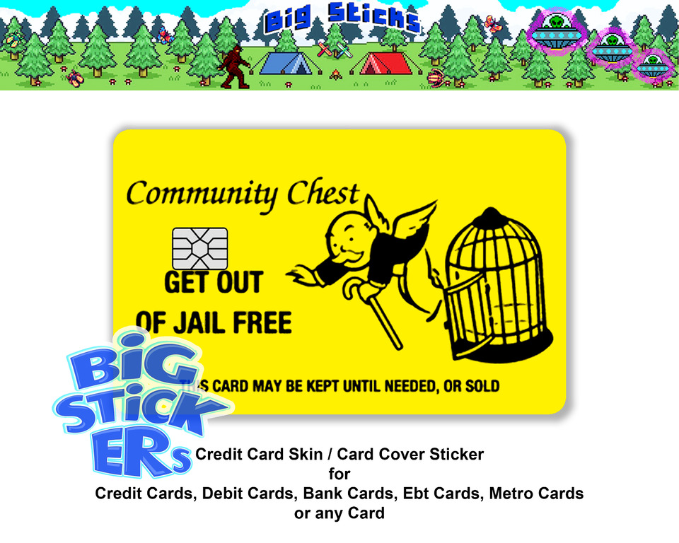Get Out Of Jail Free Credit Card Skin Cover SMART Sticker ATM Card Sticker Decal
