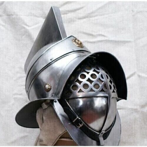 18GA SCA LARP Medieval Gladiator Helmet Brass Reenactment Armor Steel helmet