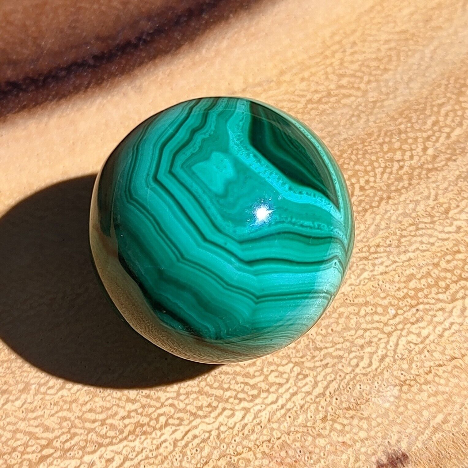 OUTSTANDING 24MM CONGO MALACHITE CRYSTAL SPHERE, DISPLAY MARBLE SPHERE 