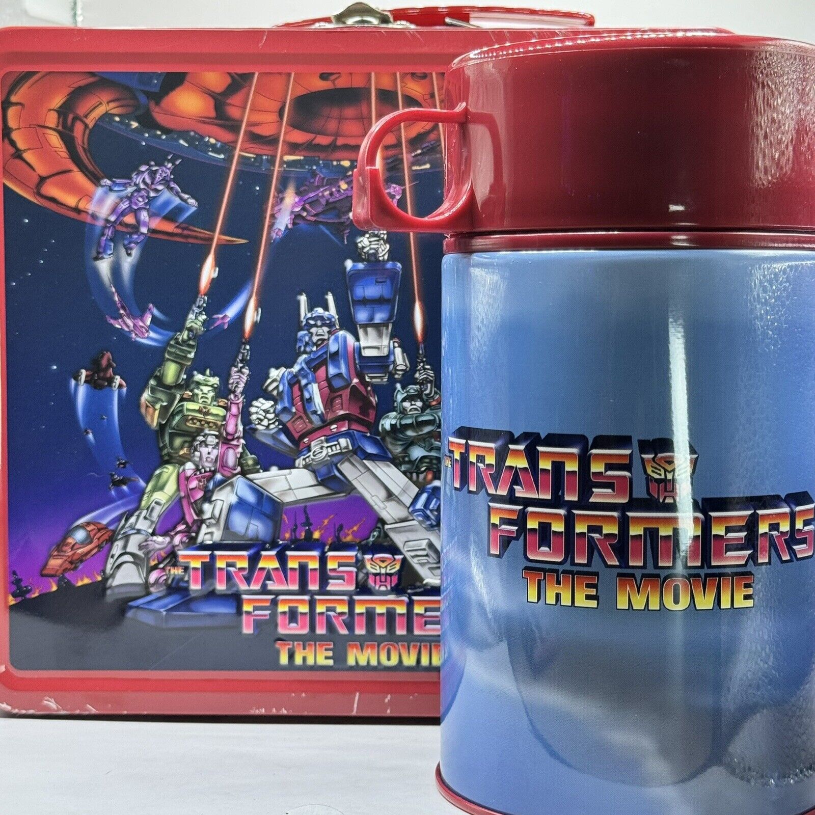 Transformers: The Movie 1986 Tin Titans Lunch Box w/ Thermos Hasbro 2022