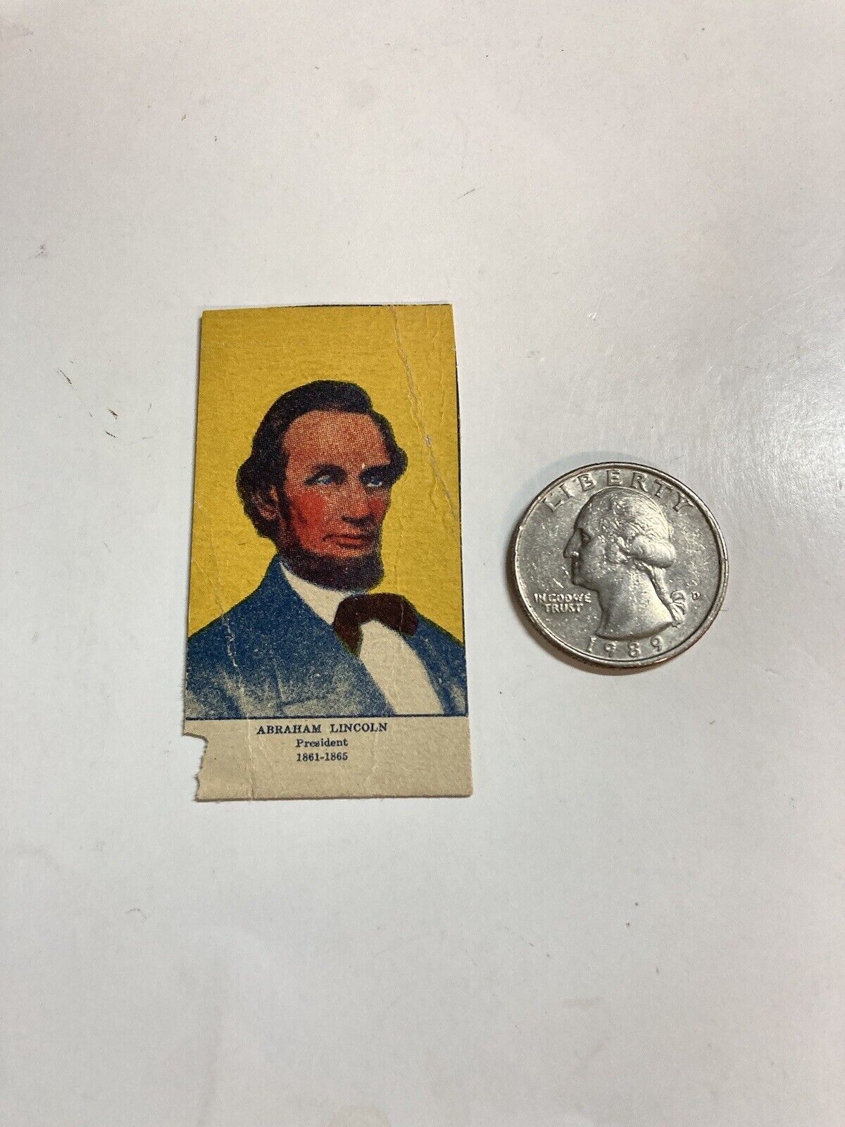 1921 W563 presidents small script Abraham Lincoln 1861 to 1865 Rare Card