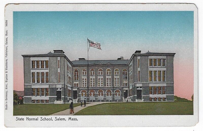 Salem, MA, Vintage Postcard View of The State Normal School, Copper Windows