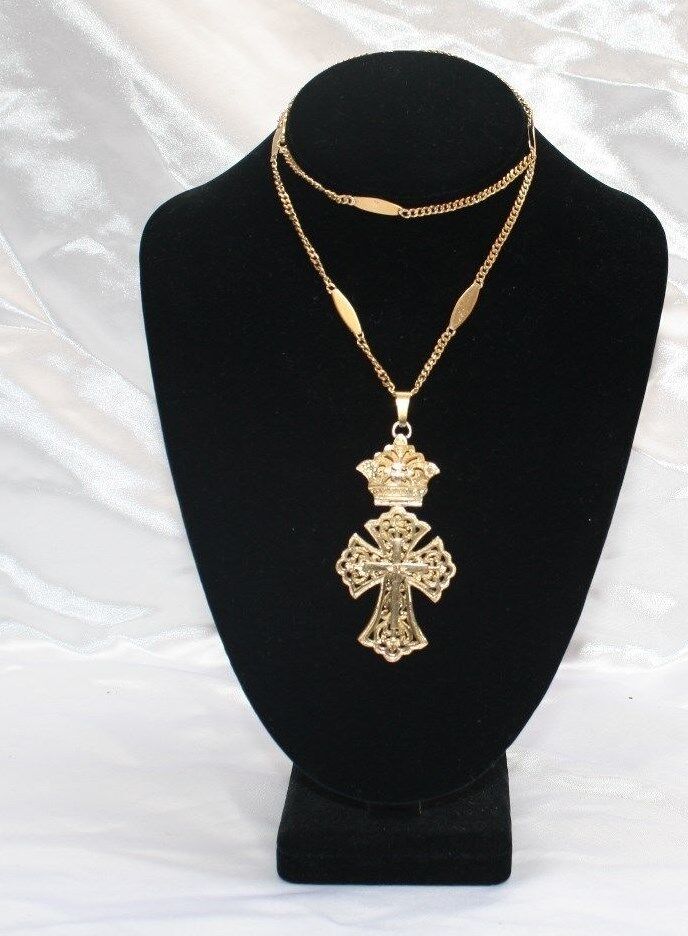 MAGNIFICENT 19 TH c  VICTORIAN 14K GOLD MASONIC GOLD CROSS WITH CHAIN
