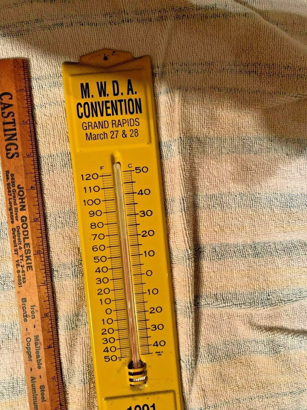 THERMOMETER advertising MWDA CONVENTION GRAND RAPIDS MICHIGAN 1991 VERY RARE