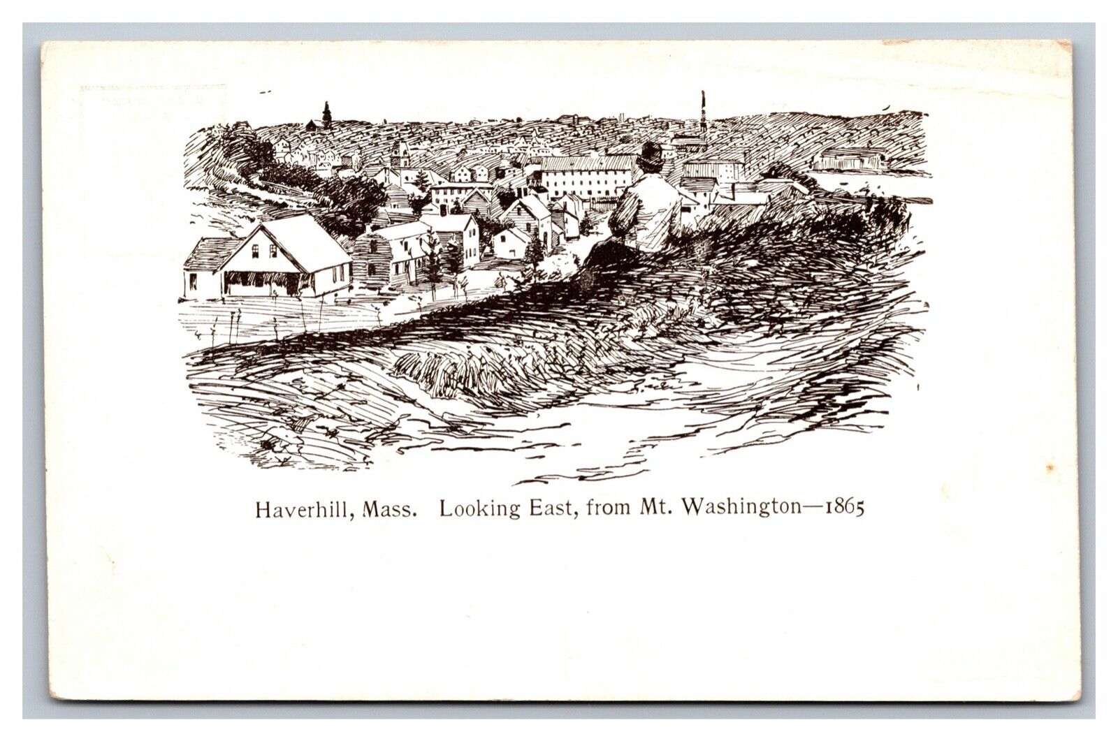 Haverhill, MA, Massachusetts, from Mt. Washington Looking East, Postcard 1910\'s