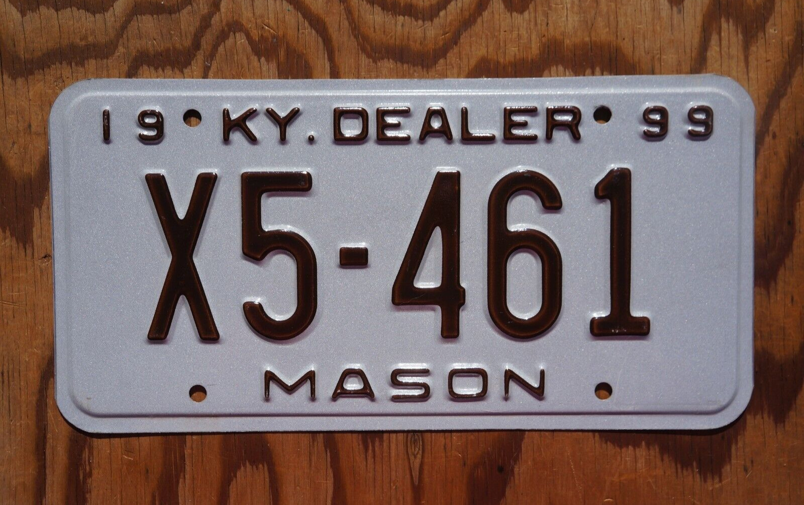 1999 MASON Kentucky DEALER License Plate