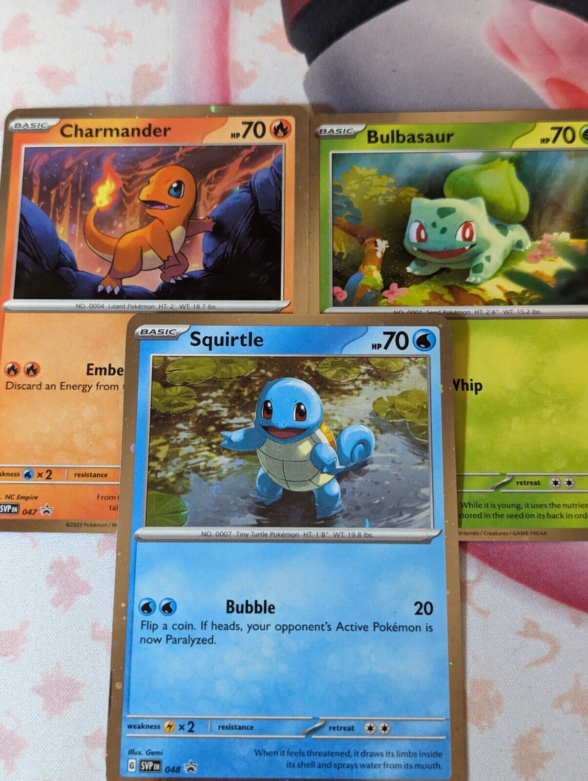 Bulbasaur 046 Charmander 047 Squirtle 048 SVP - Pokemon 151 Promo Holo Card Set 