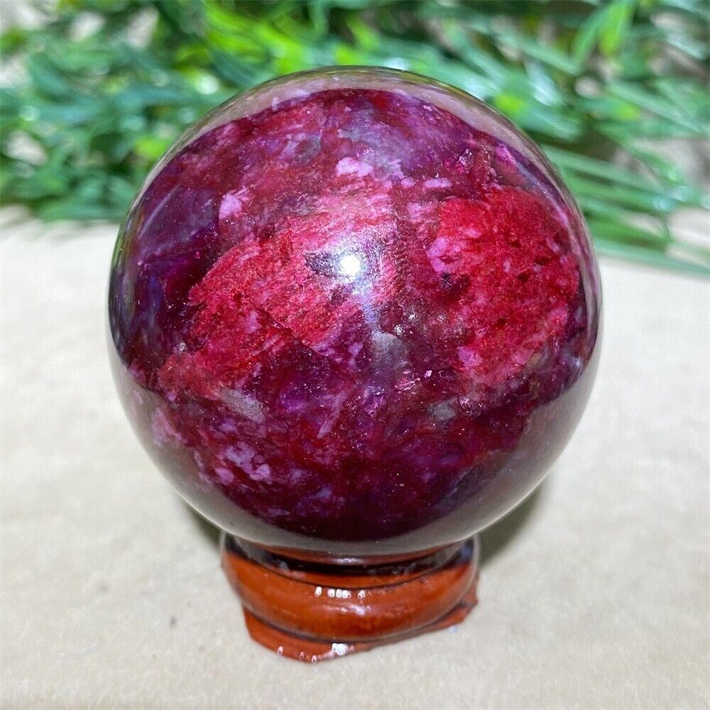 180-190g Natural  Peach Blossom Jade  Crystal Ball Healing Sphere