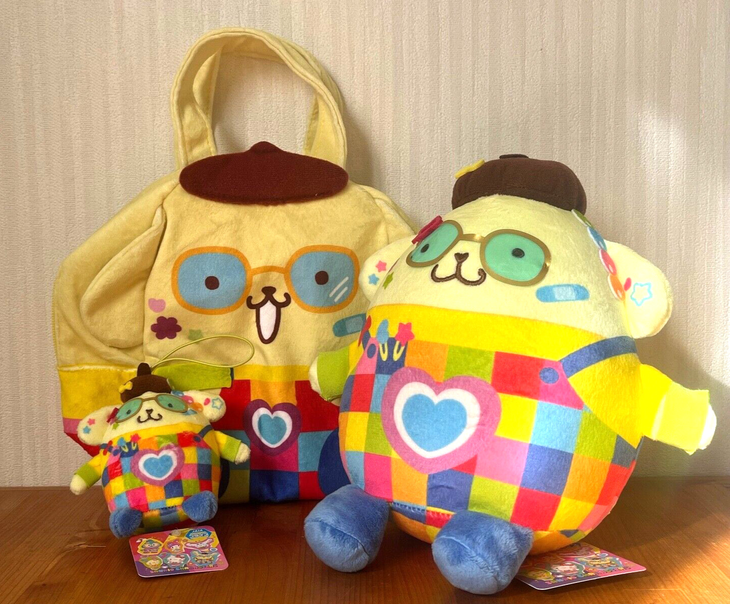 Sanrio Characters Pompompurin Decora Pop Plush & Mascot & Fluffy Bag Set Eikoh