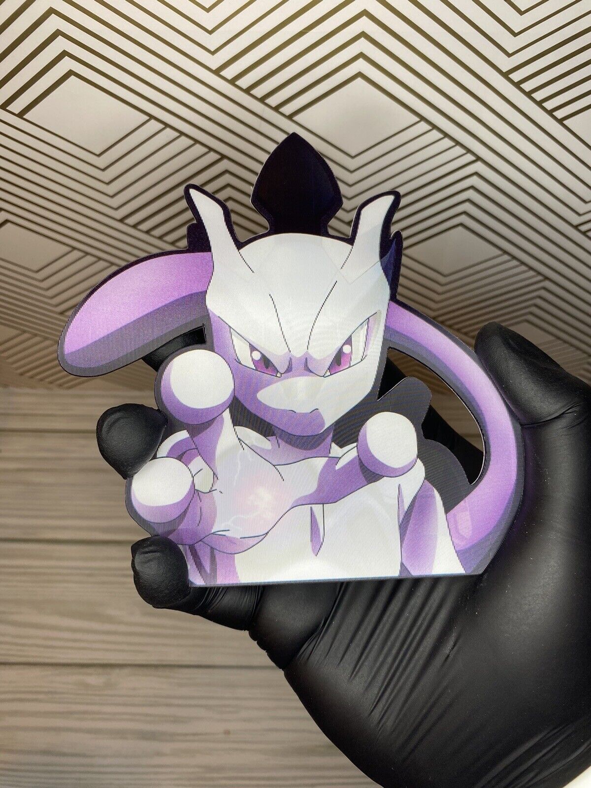 Pokemon Mewtwo Armored Mewtwo 3D Lenticular Motion Sticker Car Decal Peeker
