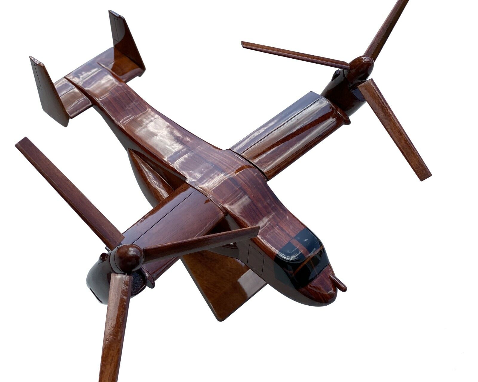 V22 Osprey Osage Mahogany Wood Desktop Helicopter