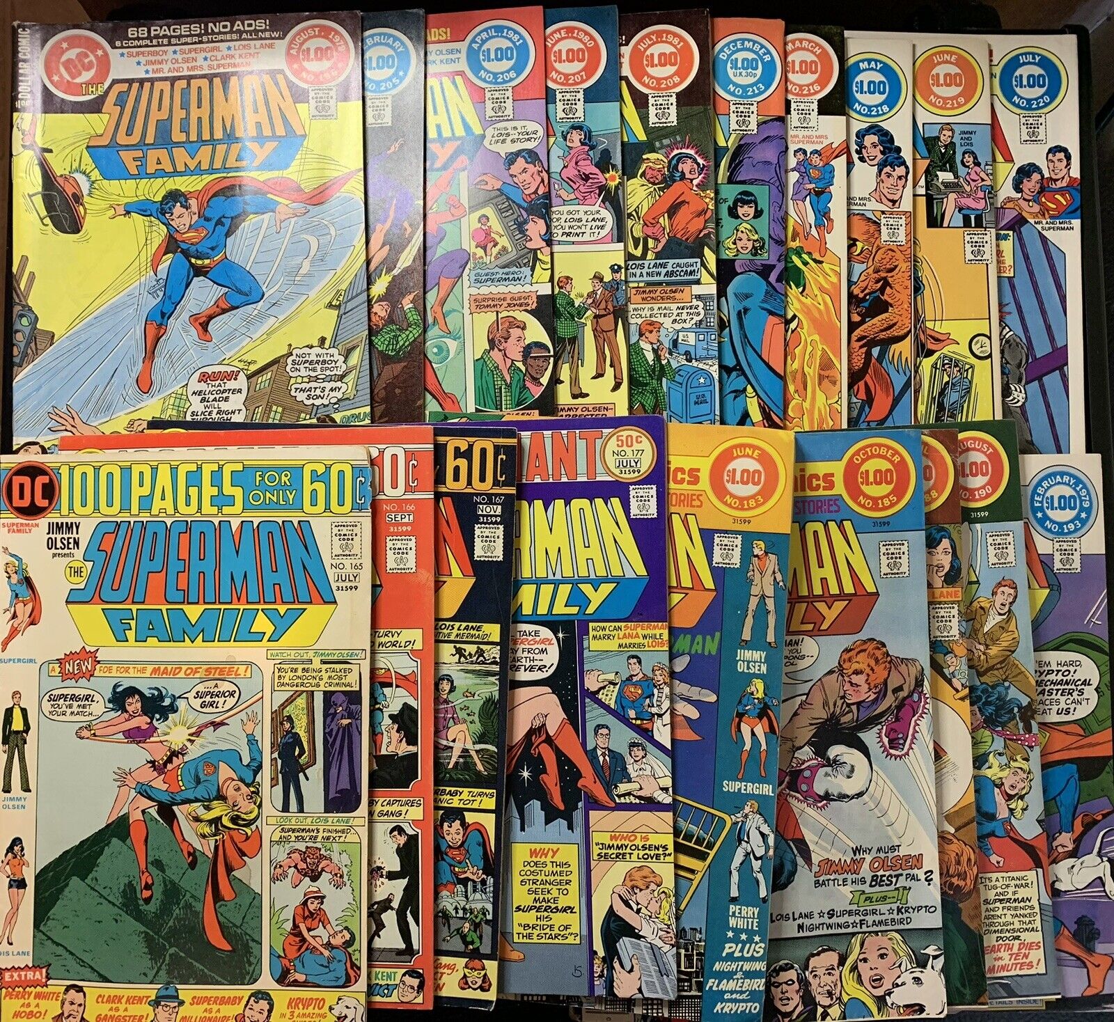Superman Family Lot 165-220 (19 Books) DC 1974