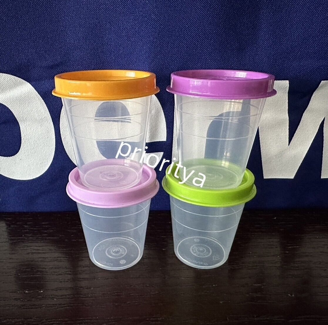 Tupperware Tupper Mini Midgets Container 2oz Set of 4 Assorted Color Seal New