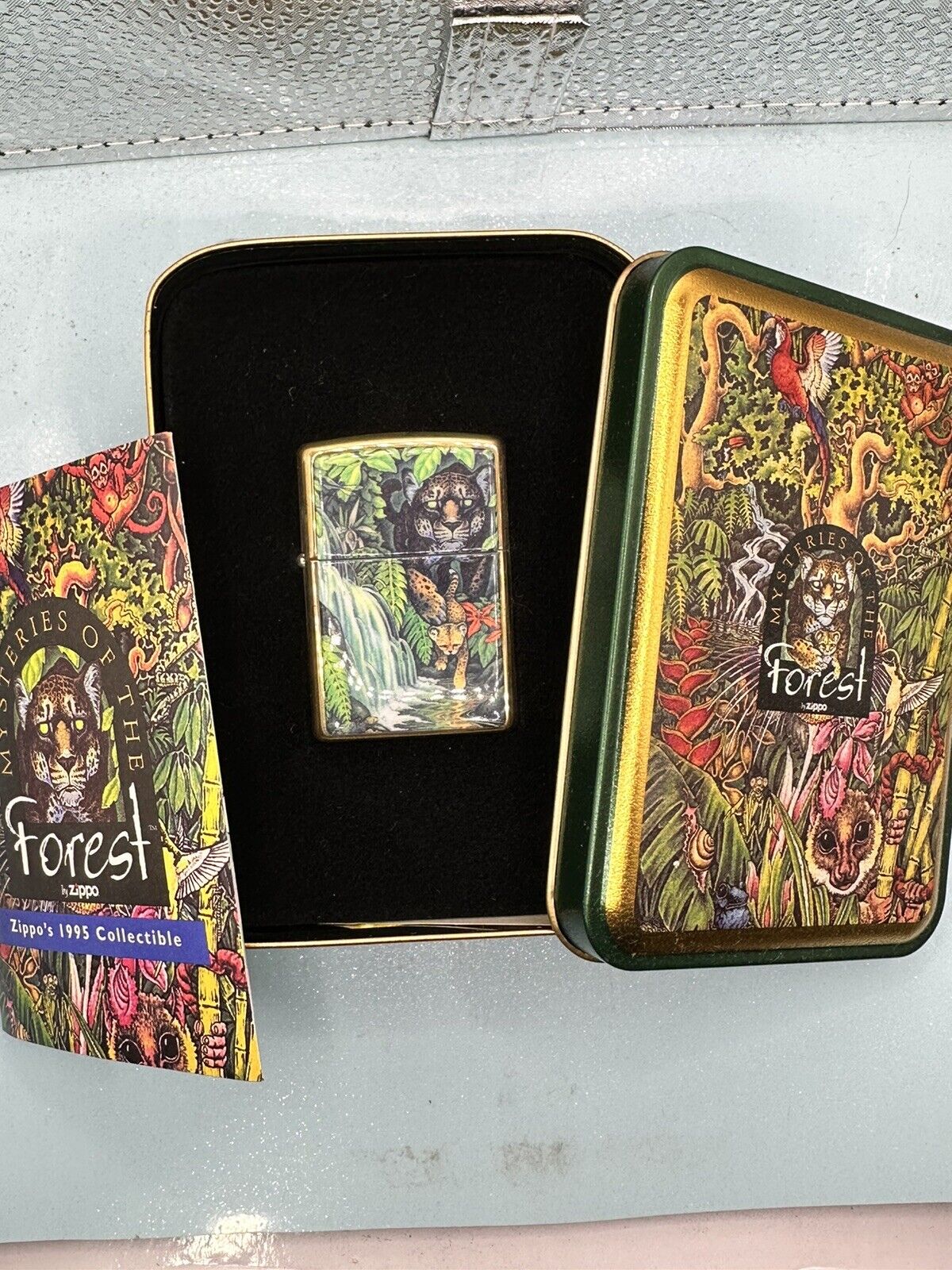 Vintage 1995 Mysteries Of The Forest Jaguar Zippo In Collectible Tin NEW