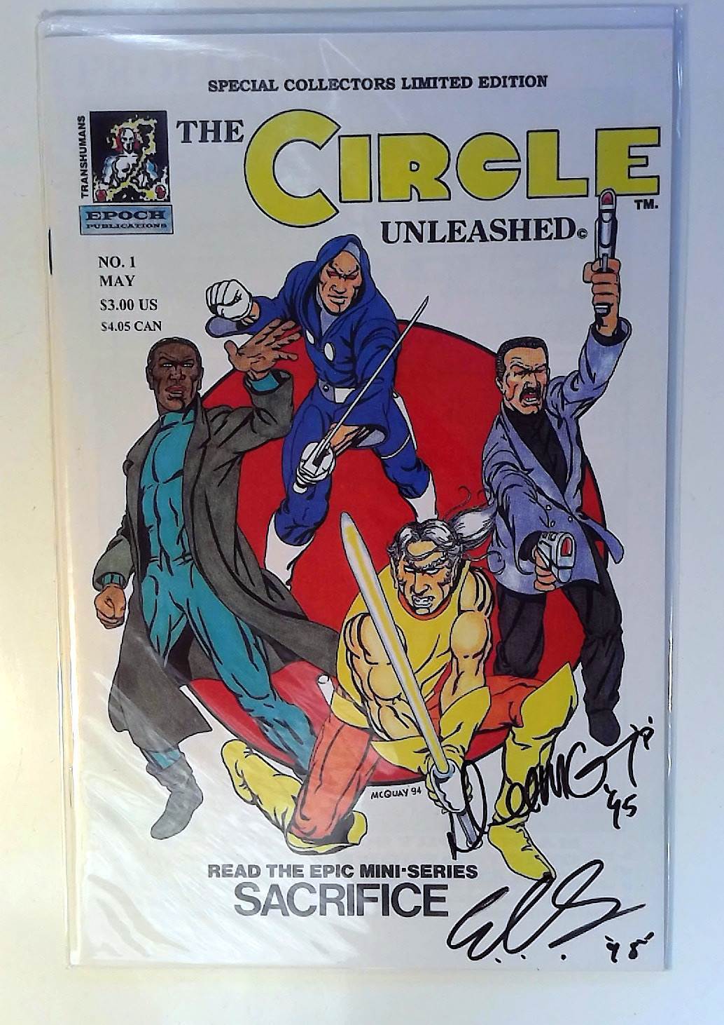 Circle Unleashed #1 Epoch Pub (1995) Signed Special Collectors Limited Ed Comic