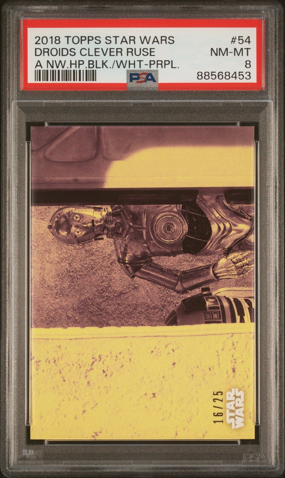 2018 Topps Star Wars A New Hope Black And White Droids Clever Ruse #54 PSA 8