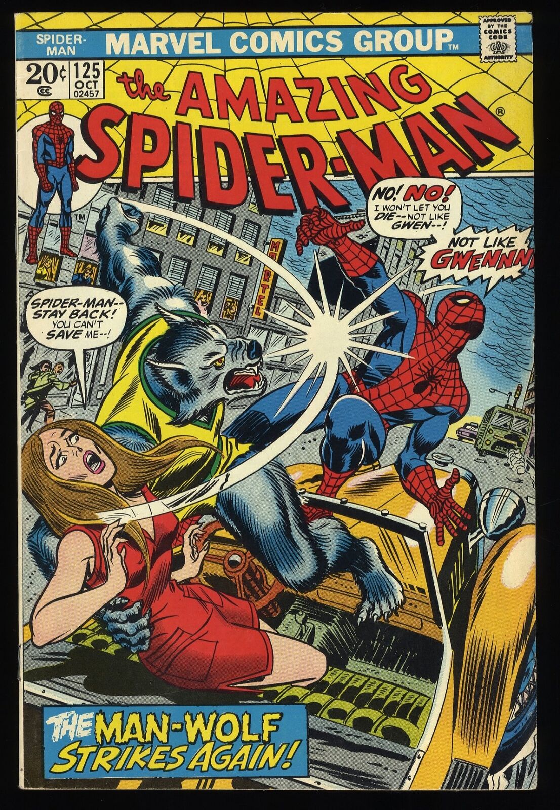 Amazing Spider-Man #125 VF- 7.5 2nd Appearance Man-Wolf Marvel 1973