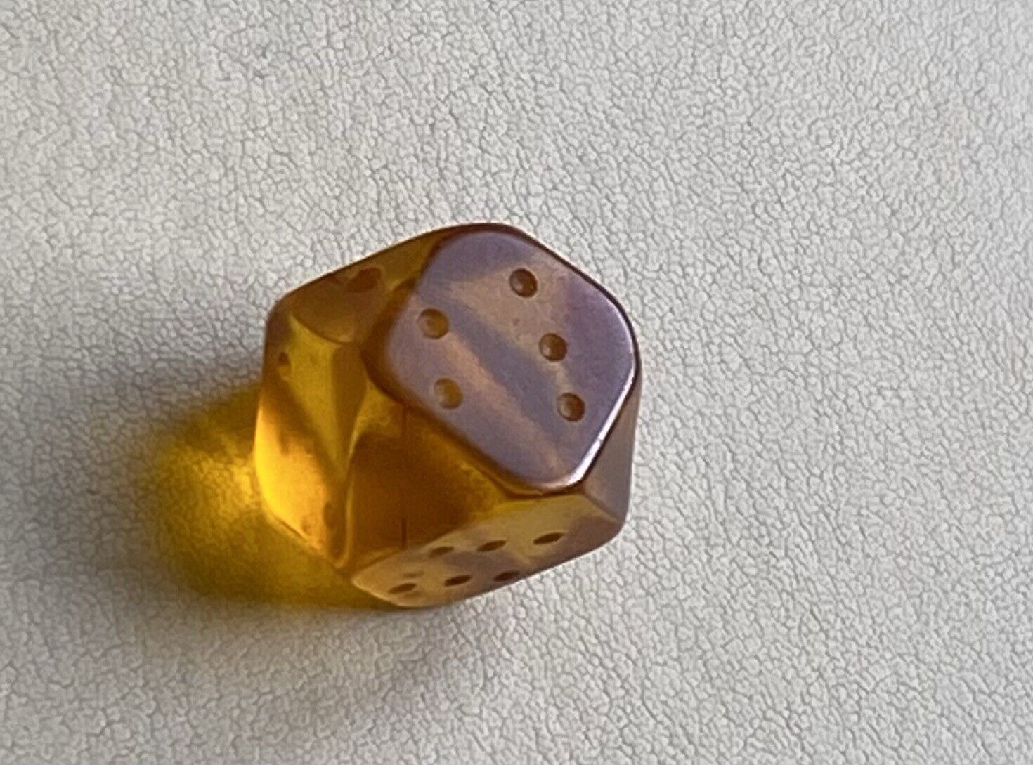 Vintage Handmade Baltic amber dice transparent. Necklace Hole. 15mm