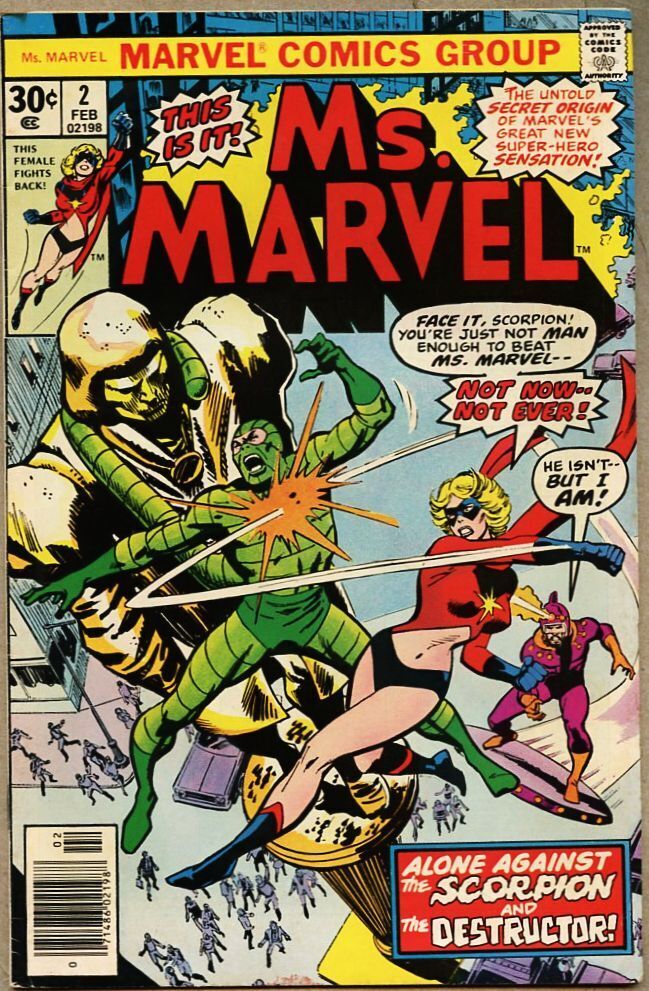Ms. Marvel #2-1977-fn- 5.5 John Buscema / Origin of Ms Marvel