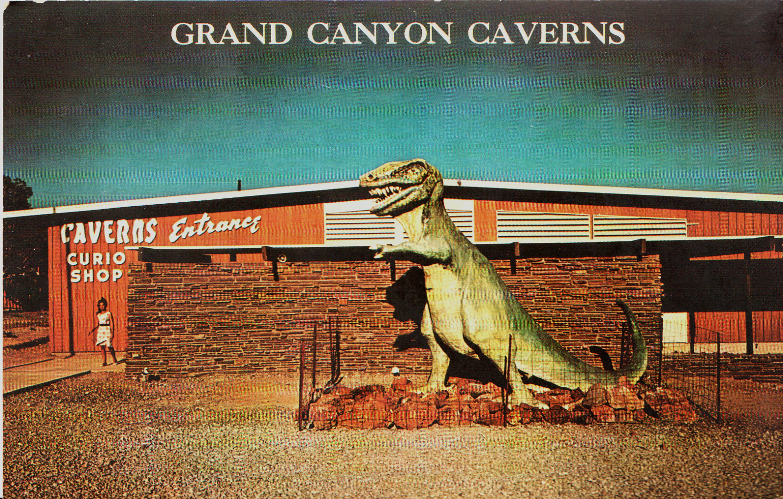 Vintage Postcard Grand Canyon Caverns on Route 66 west of Seligman AZ A-7