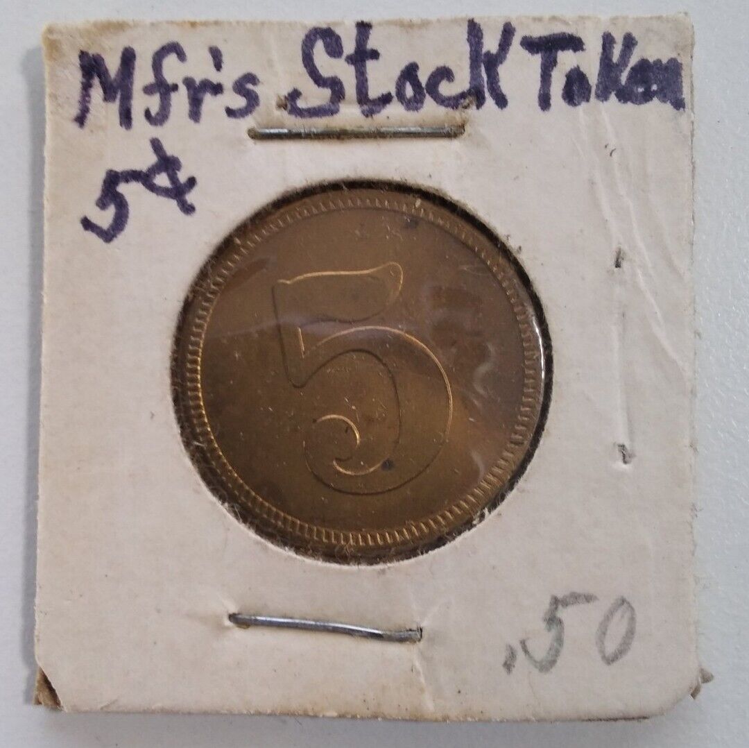 Token Vintage Early 1900s Manufacturers Stock 5¢ Lucky Coin 