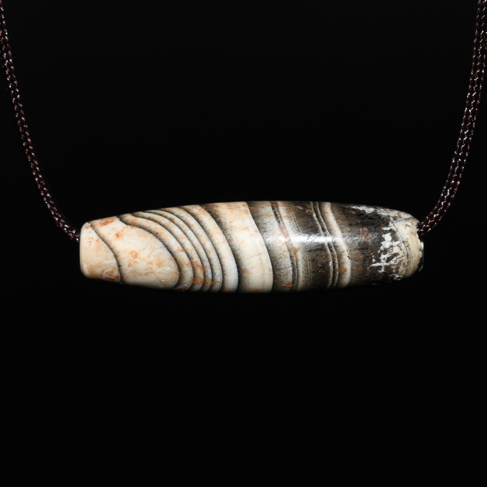 Ancient Old Indo Bactrian Banded Agate Bead with Multiple Stripes