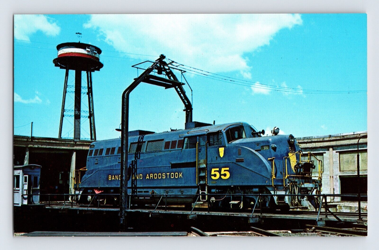 Postcard Railroad Train Bangor Aroostook GM BI-2 Turntable 1970s Unposted Chrome
