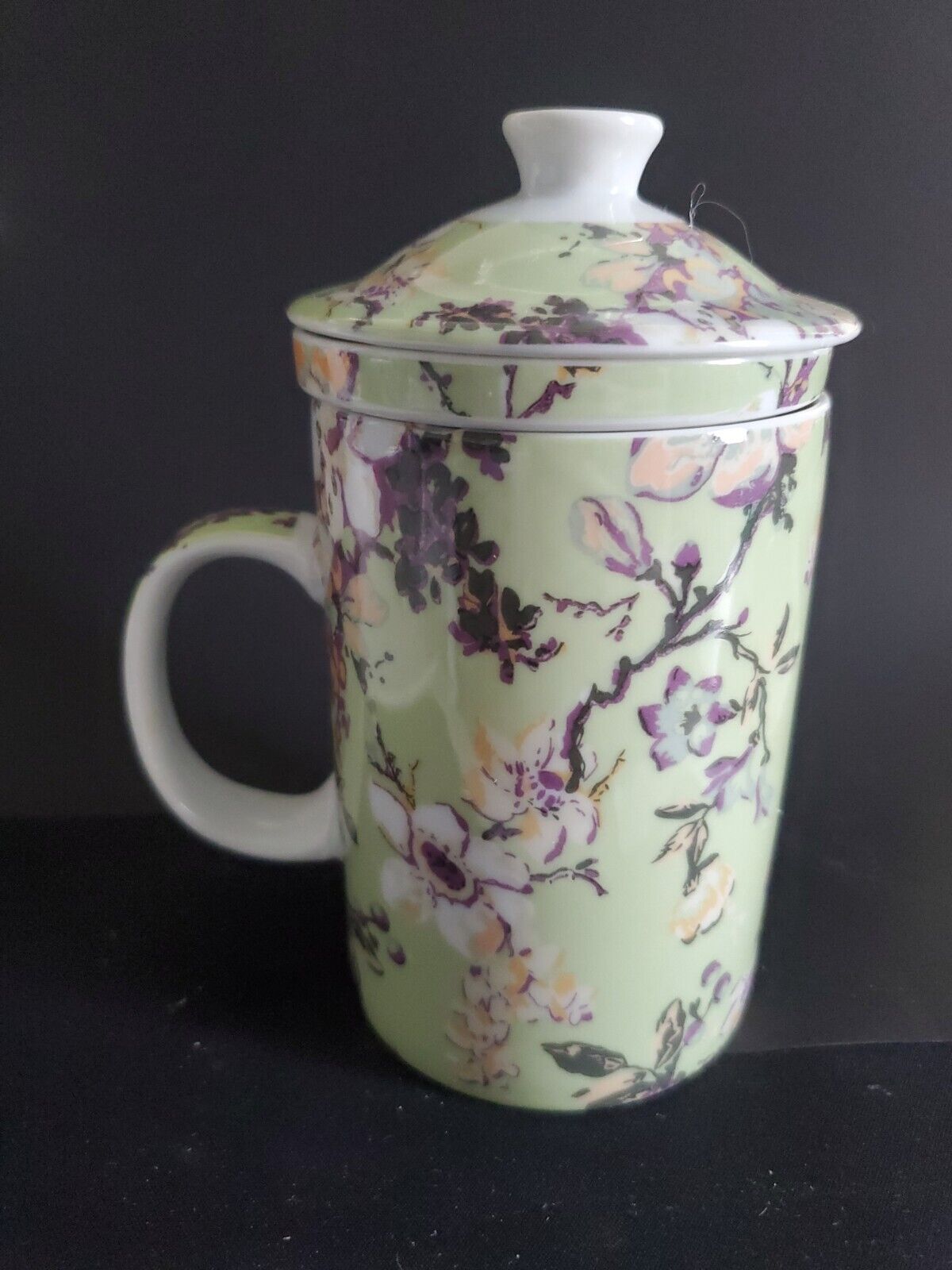 Porcelain 3 pc. Tea Cup W/Defuser
