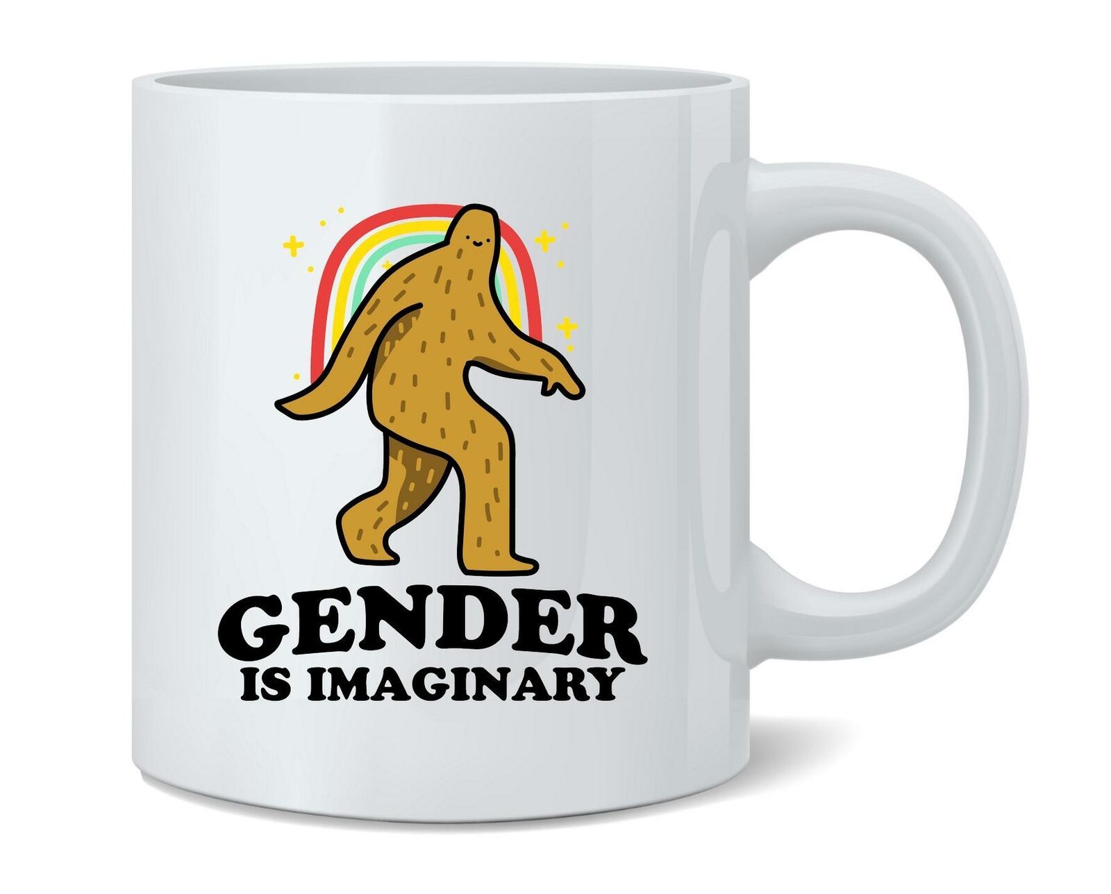 Gender is Imaginary Bigfoot Funny Ceramic Coffee Mug Tea Cup 12 oz
