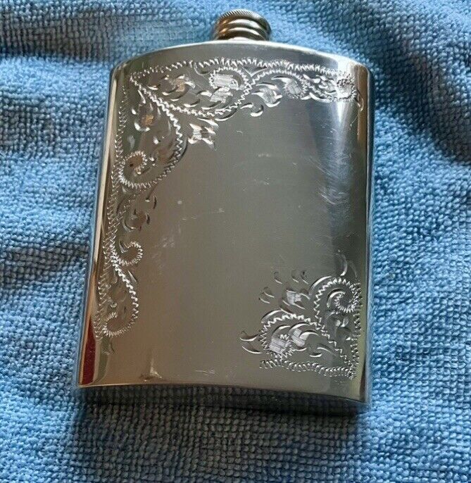 HOFFRITZ ENGLISH PEWTER FLASK, 6 OZ, MADE IN ENGLAND, VINTAGE, GREAT CONDITION