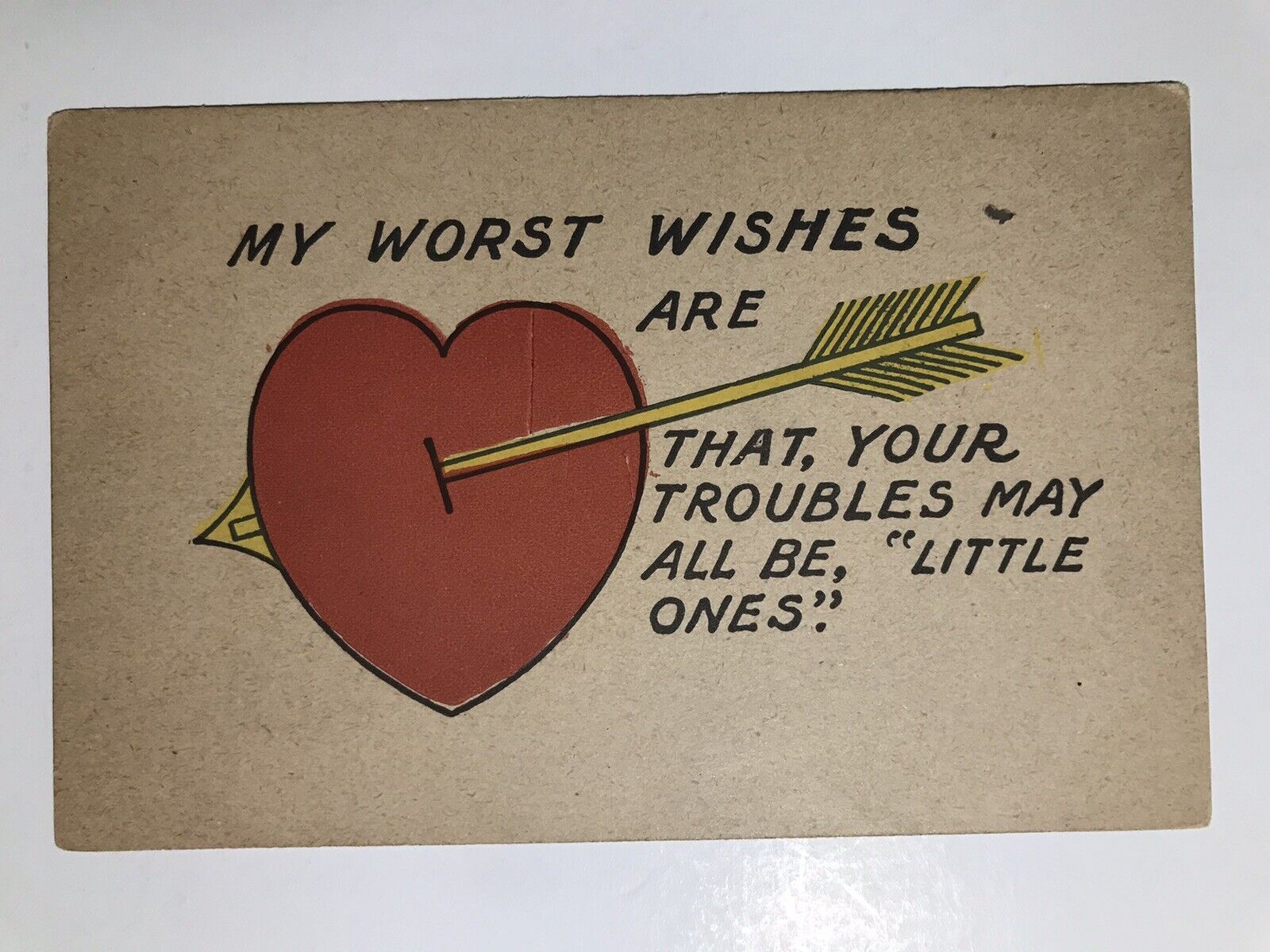 Vintage 1901 My Worst Wishes Undivided Back Postcard