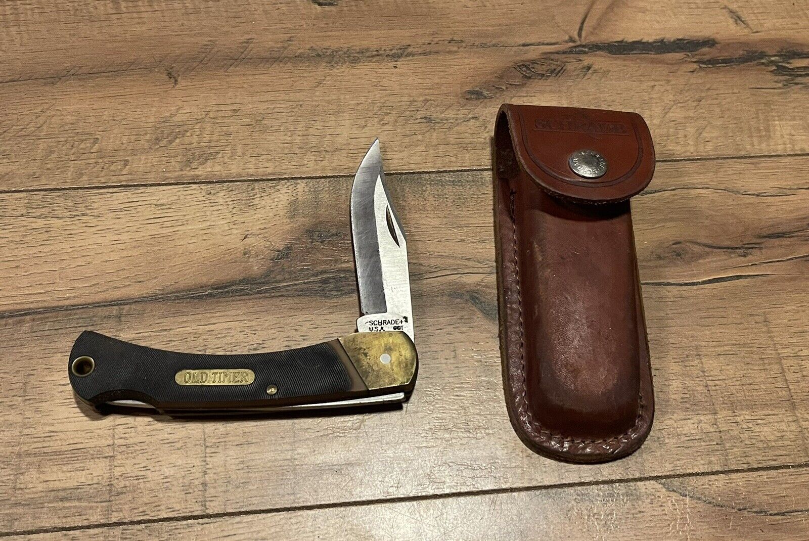 Vintage Schrade+ 60T Old Timer Lockback Folding Blade Pocket Knife with Case