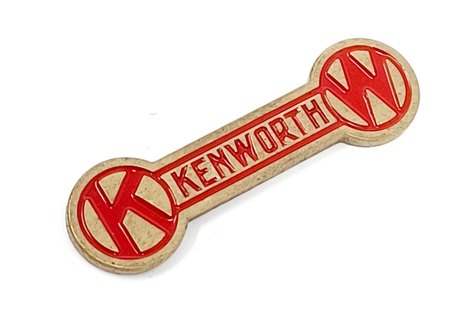 kenworth kw brass emblem lapel enamel hat pin peterbilt mack metal