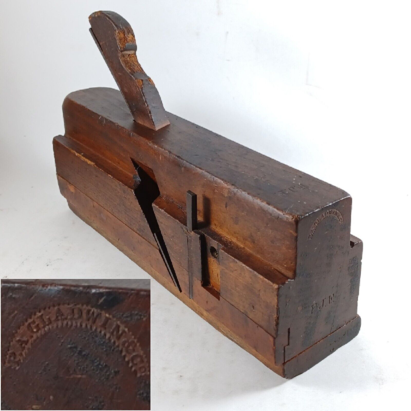 Antique P.A Gladwin & Co. Adjustable Moving Fillister Wood Plane