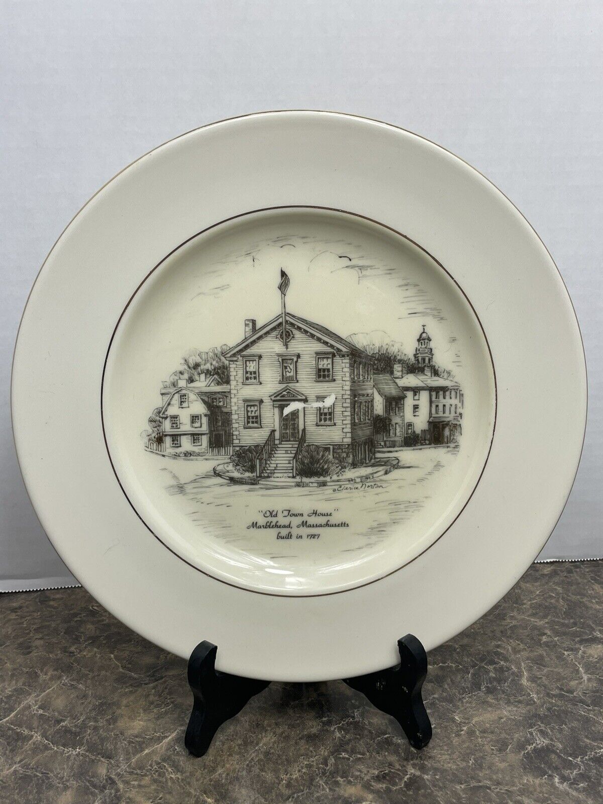 Old Town House Marblehead Massachusetts RARE Collectors Plate