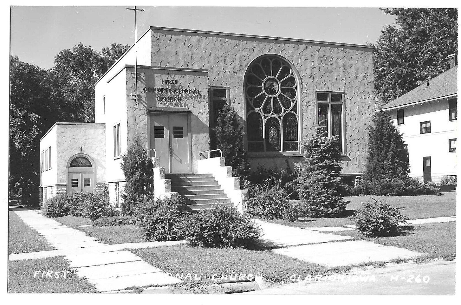 Clarion, IA Iowa old RPPC Postcard, First Congregational Church