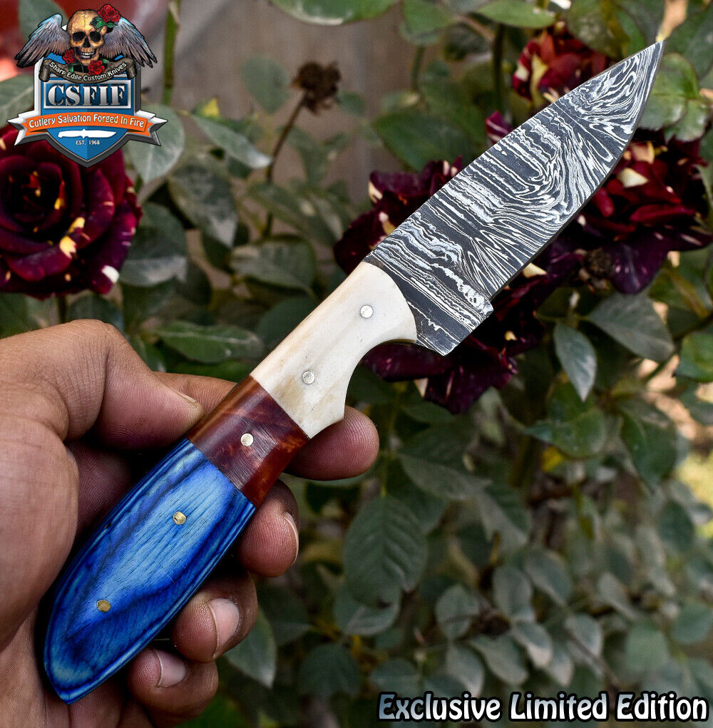 CSFIF Custom Forged Skinner Knife Twist Damascus Mixed Material Gift Rare