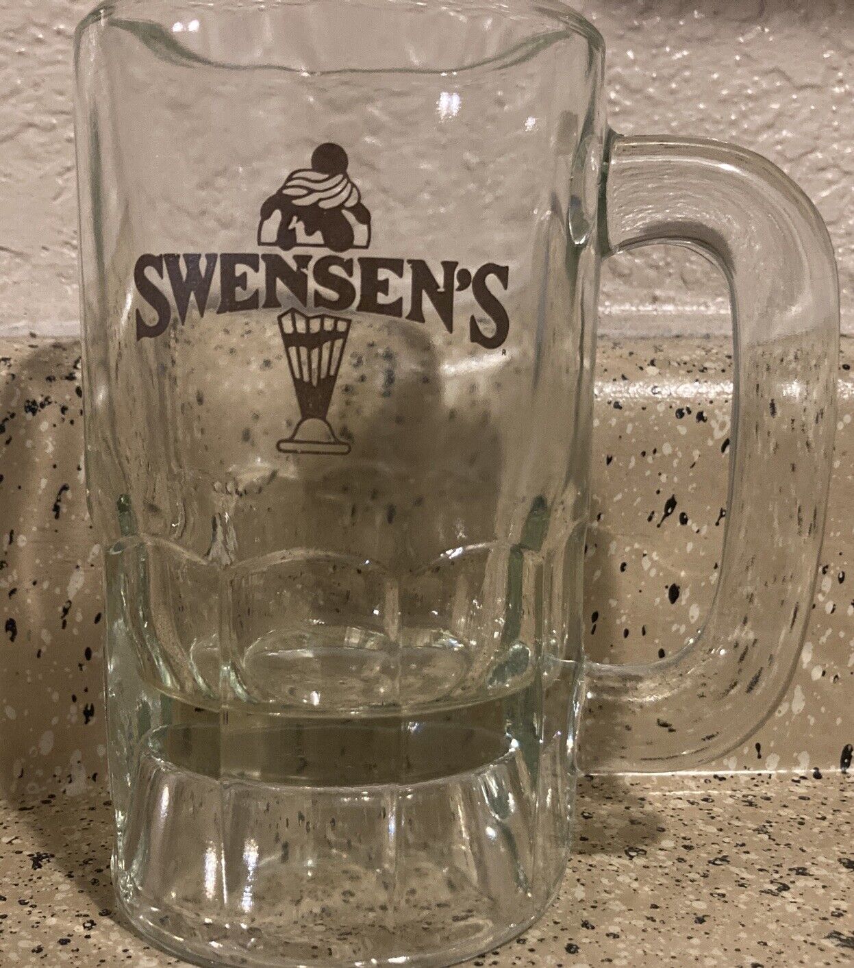 VTG Swensen\'s Ice Cream Parlor Thick Glass Root Beer Float Mug 5.5\