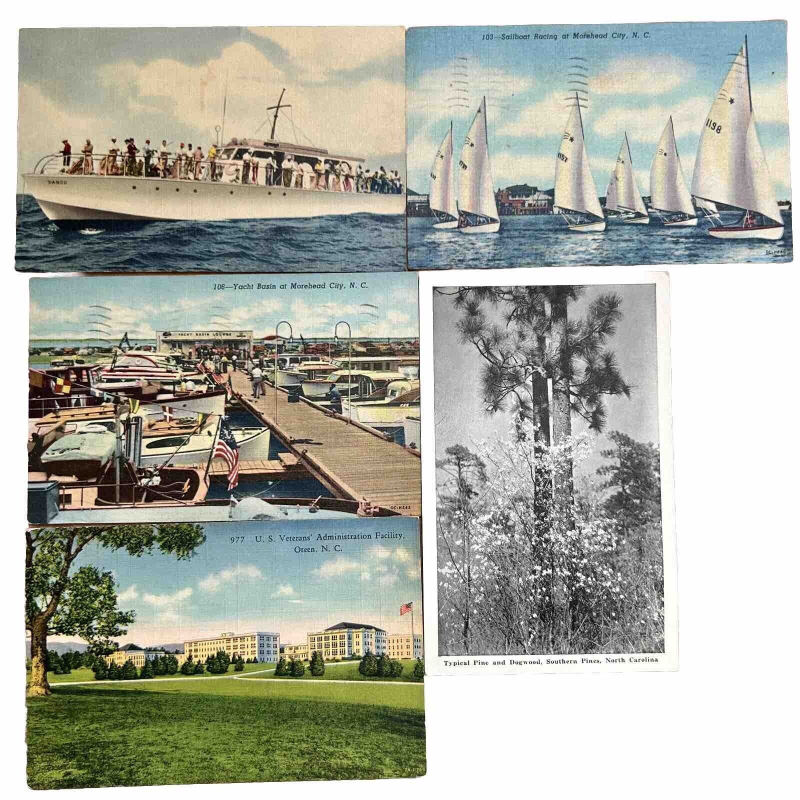 North Carolina Vintage Postcards Lot Of Five