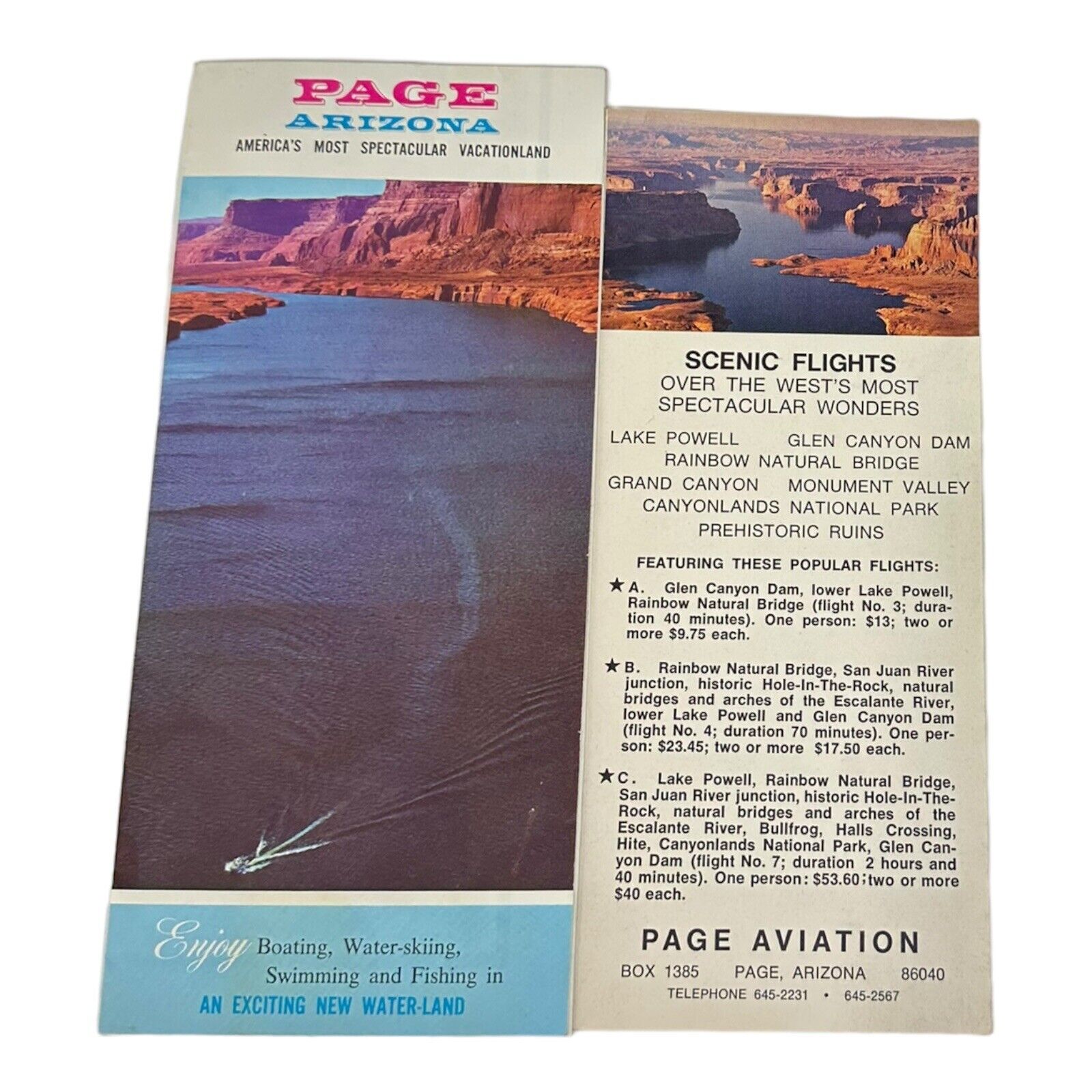 VINTAGE 60\'s 70\'s Lot 2 Page Arizona Travel Guide BROCHURE Tourism Fold Out Map
