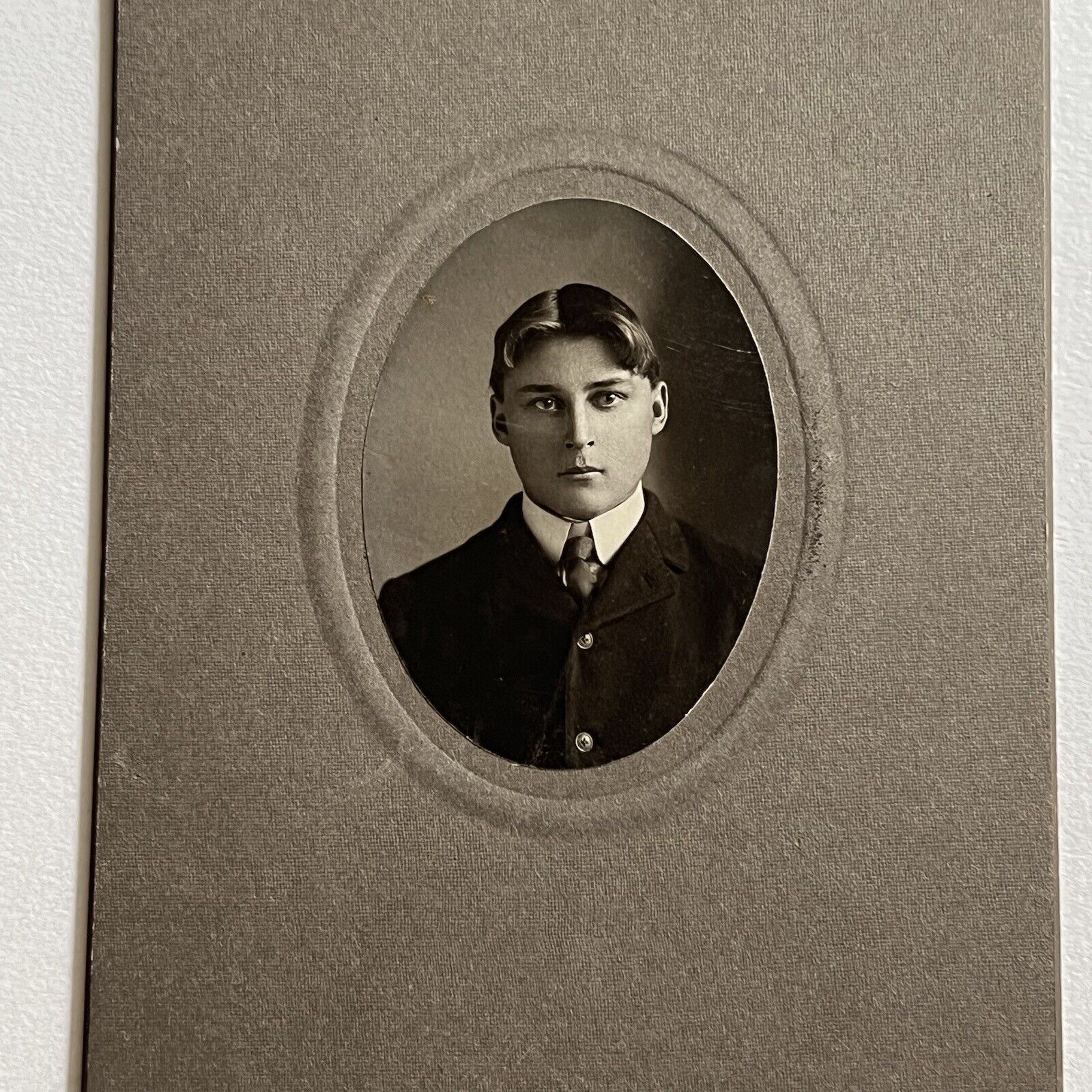 Antique Cabinet Card Photograph Handsome Sharp Young Man