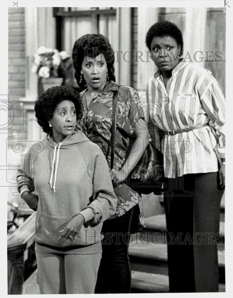 1985 Press Photo Marla Gibbs, Jackee Harry and Alaina Reed star in NBC\'s \