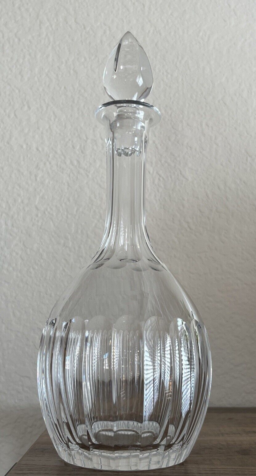 Vintage Riviera Etched Crystal Clear Glass Liquor Whiskey Cognac  Wine Decanter