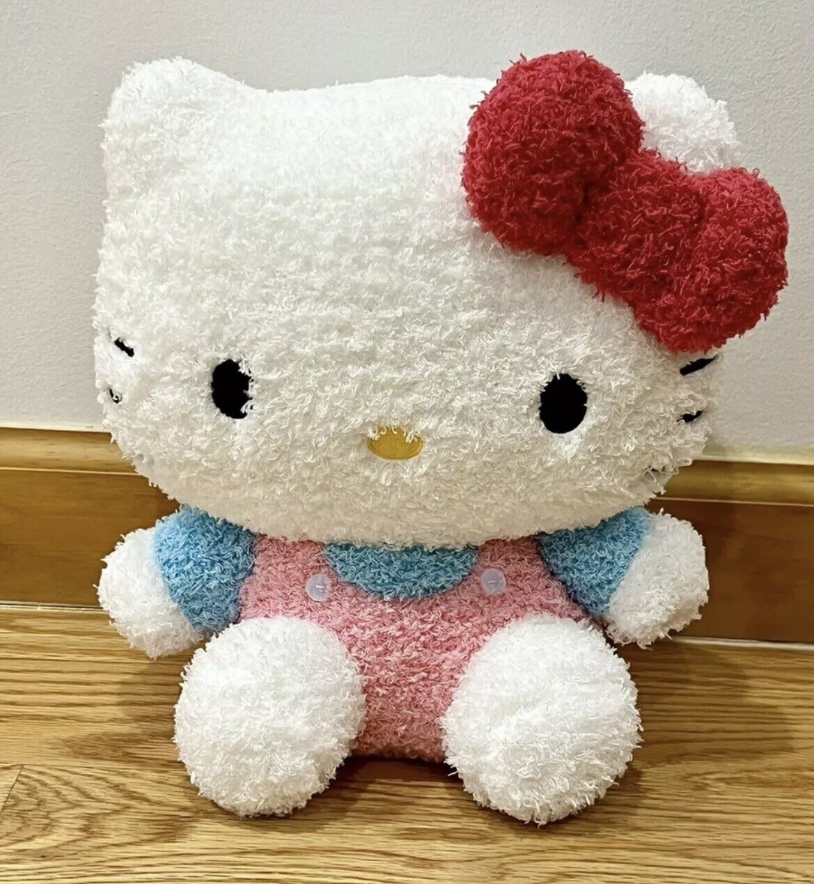 Sanrio Hello Kitty Pink Blue Fluffy 11” Plush HTF Textured Stuffed Toy NWT