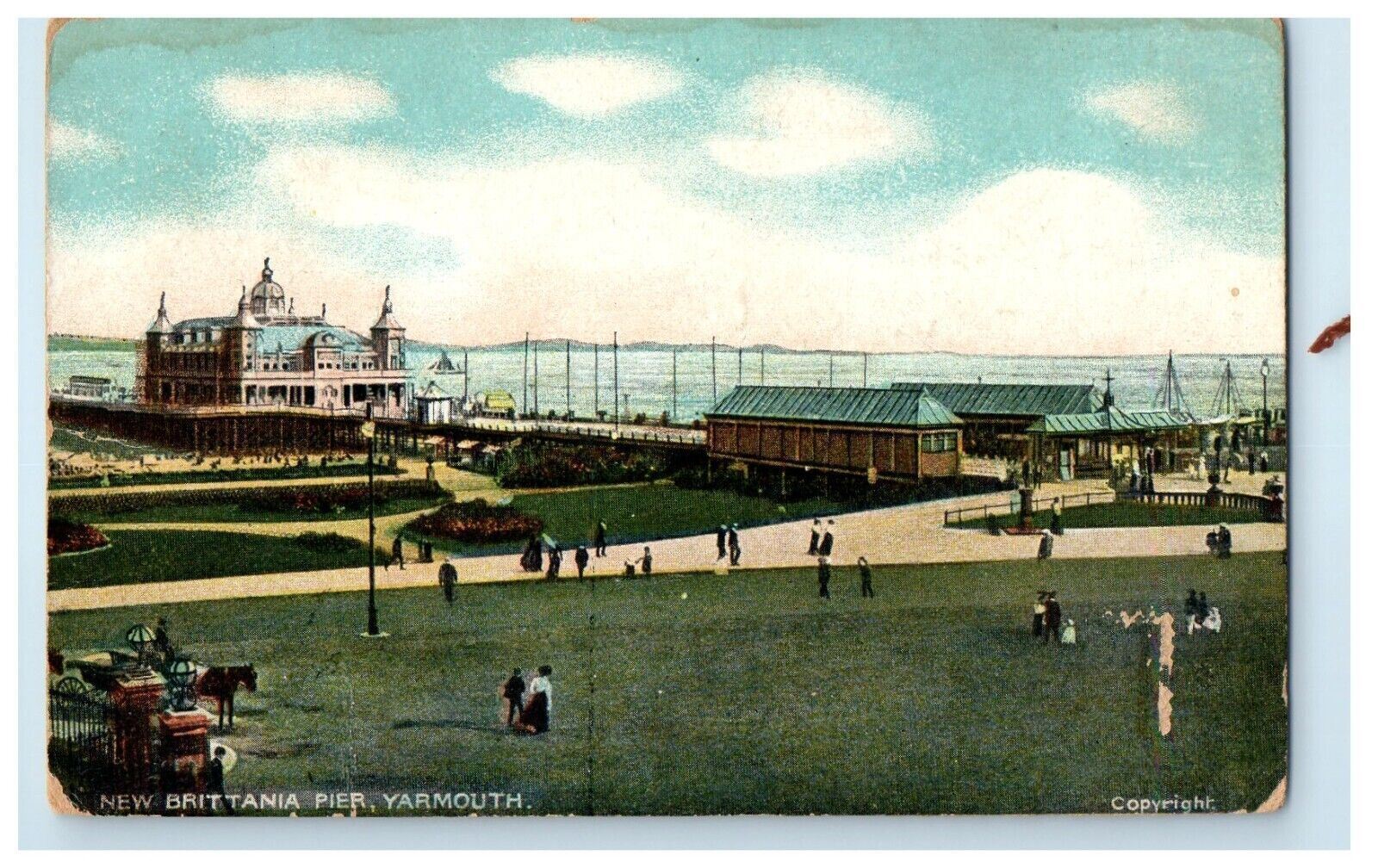 1909 View Of New Brittania Pier Yarmouth Posted Antique Postcard