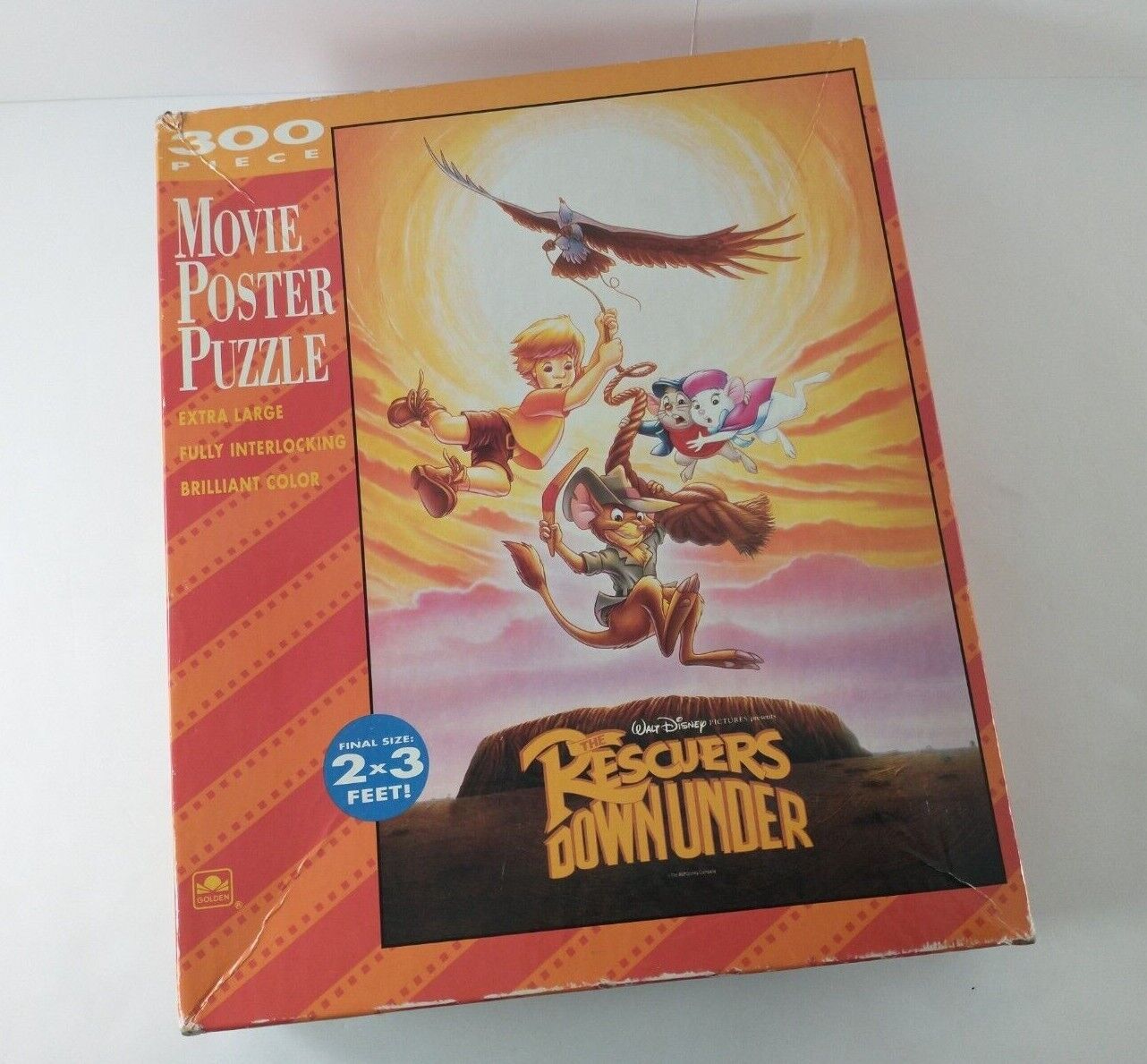 Vintage Disney THE RESCUERS DOWN UNDER Extra Large 300-Piece Movie Poster Puzzle