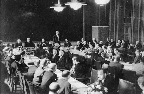 Conference between representatives of the American and Soviet zone- Old Photo
