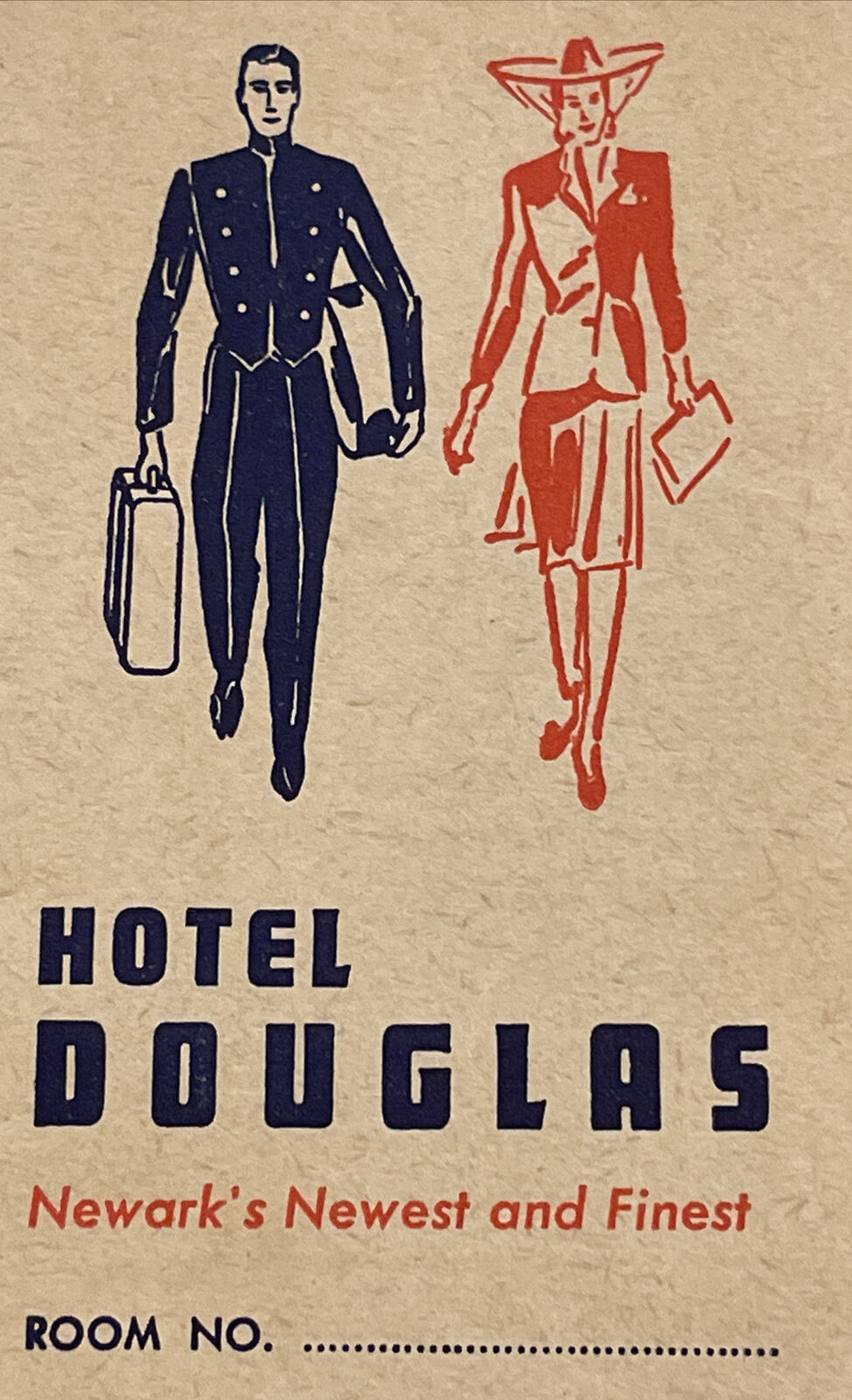 Vintage 1941 Hotel Douglas Newark New Jersey Advertising Room Note Booklet