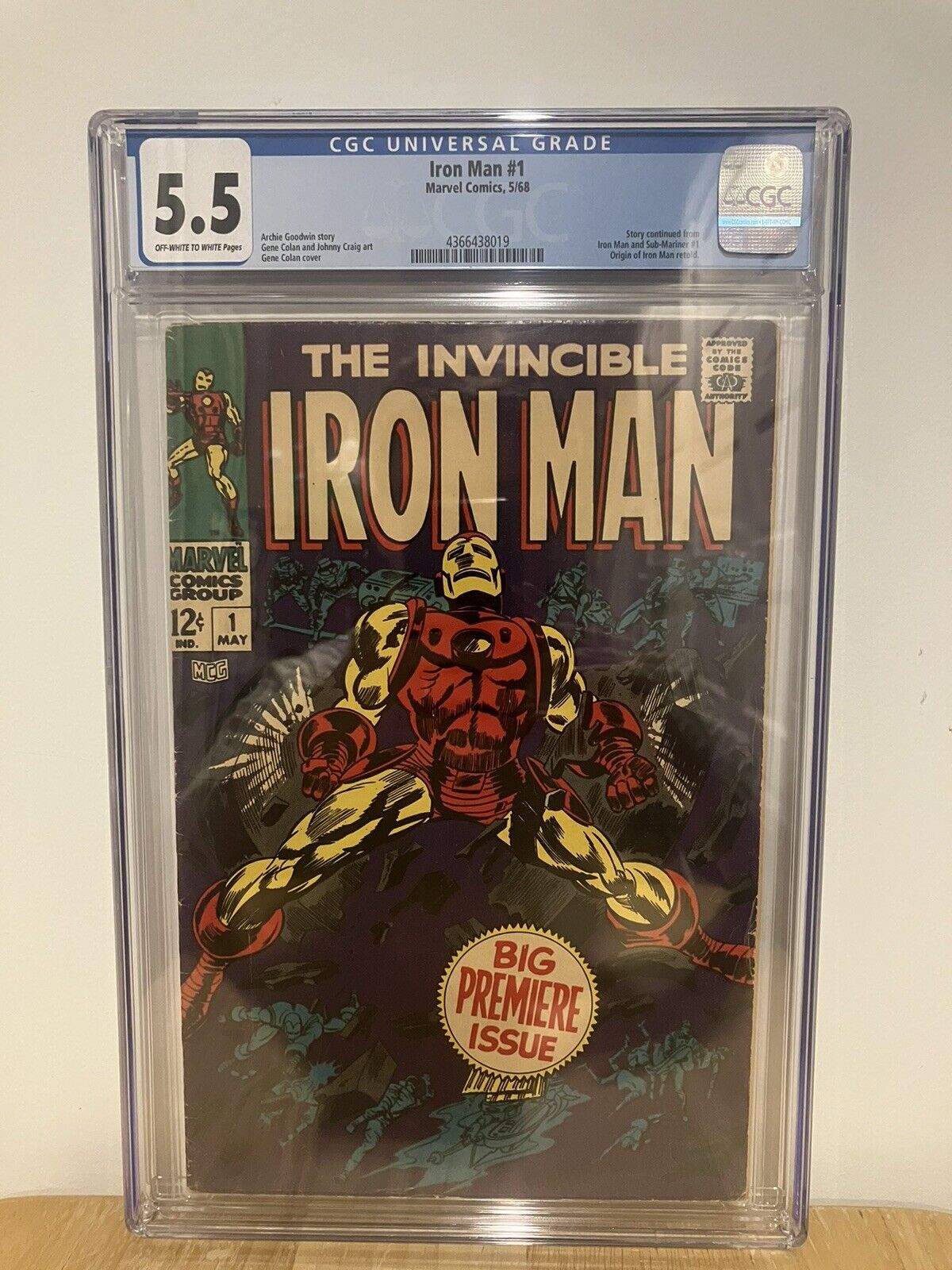 Invincible Iron Man #1 1968 Origin Retold Premiere 1st Solo Story CGC 5.5 OW/W