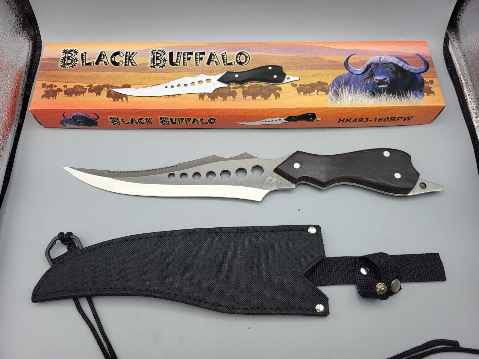 Frost HK493-160BPW Black Buffalo Stainless Steel Custom Designed Blade Knife 16\